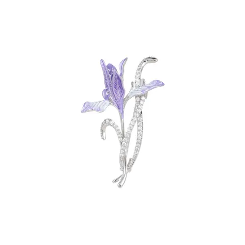 Фиолетовый медный сплав броши женские