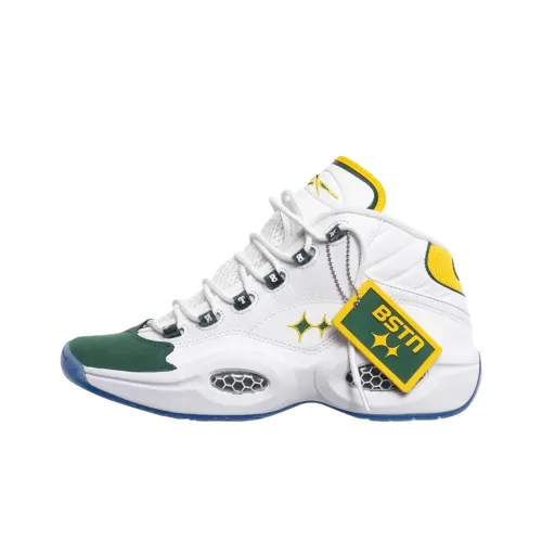 BSTN x Reebok Question Mid Баскетбольные кроссовки Топ Мужской Белый Зеленый