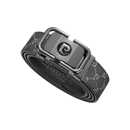 PIERRE CARDIN Ремни из крупнозернистой текстуры коровьей кожи Мужской Черный 3,5CM