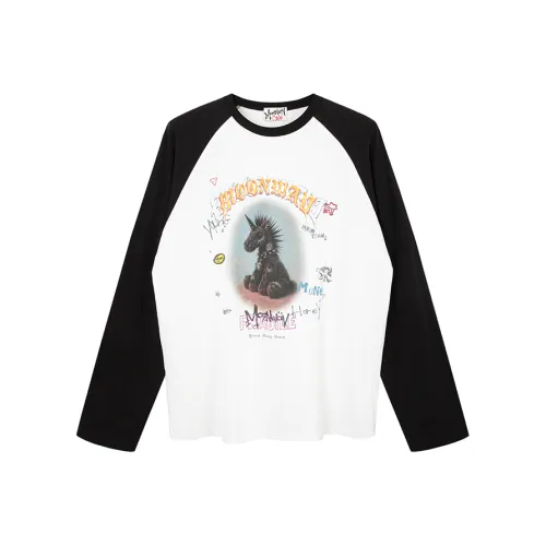 MOONWAV Американский модный бренд свободный крой длинный рукав футболка унисекс