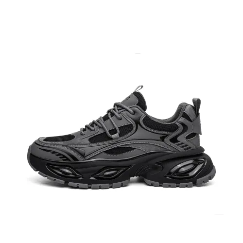 JEEP SPIRIT Устойчивый к истиранию Дышащий Легкий Увеличивающий высоту Низкий Топ Тяжелая подошва Мужские Кроссовки для альпинизма Серый