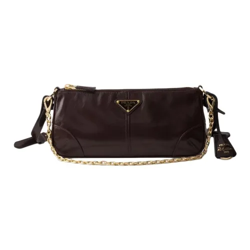 PRADA RE Edition Телячья кожа Сумка через плечо Средняя Женская Темно-коричневая