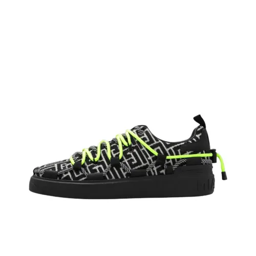 BALMAIN B Court Low Top Canvas Shoes Men's Black