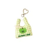 Зеленый плюшевый яблочный брелок для сумки