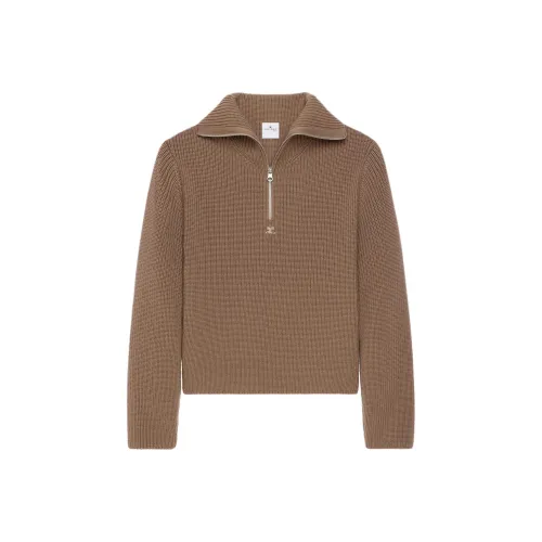 COURREGES FW25 Ribbed Wool Trucker Sweater Unisex COURREGES FW25 Рифленая вязаная куртка из шерсти унисекс