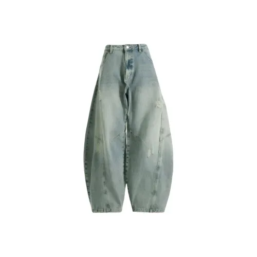 DANCANG Изогнутый Лезвие Джинсы с широкими штанинами Женские