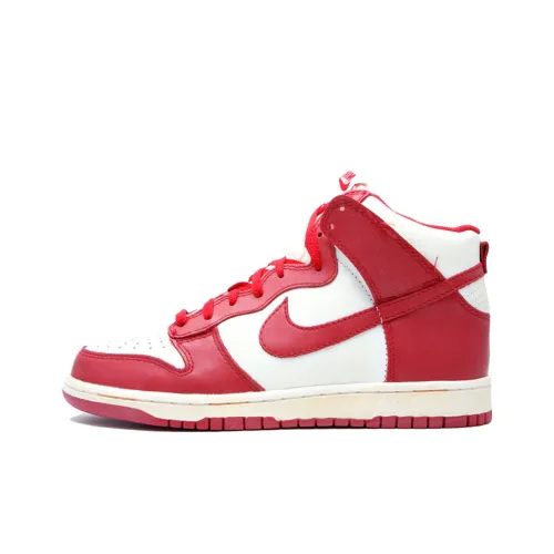 Nike Dunk High Топ Скейтборд Кроссовки Мужские Красные Белые