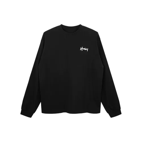 MOONWAV Свободный крой Круглый вырез Длинный рукав Т-рубашка Унисекс