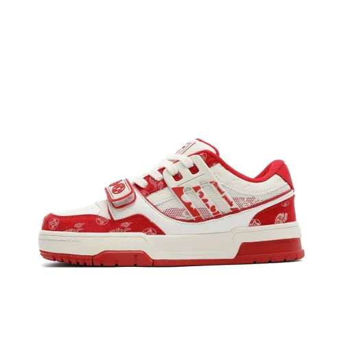 BREAD PANDA Амортизаторы Shock Abrasion Resistant Slip Resistant Низкие Кроссовки для скейтбординга Мужские Белый Красный