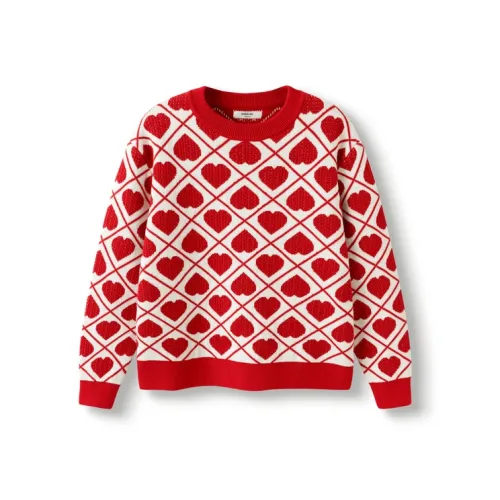 Balabala Свитер Красный Белый Унисекс