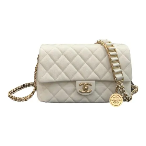 CHANEL Classic Flap CF Coin Collection Рельефная тисненая телячья кожа сумка с клапаном сумка через плечо средний размер