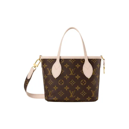LOUIS VUITTON NEVERFULL Покрытый холст Через плечо Одно плечо Сумка Маленькая Женская Лайм Серый Коричневый