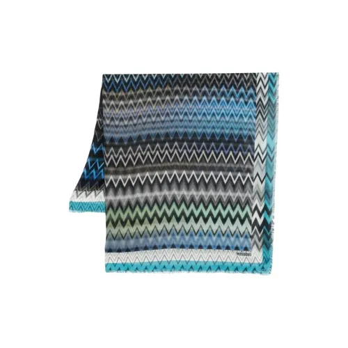 MISSONI Кашемир Вязаные Шарфы Женские Синие