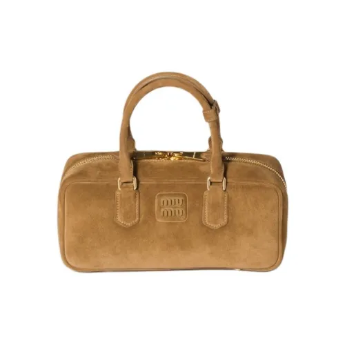 MIU MIU Arcadie series Замша Кожа Одно плечо Сумка Большой Женский Оливково-зеленый