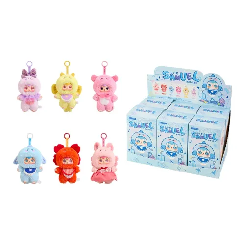 Three Little Fuzzies Океаническая вечеринка Day Плюшевая кукла Слепые коробки Один Mystery Коробка Целая коробка 6 шт