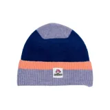 Монита три-цветная вязаная шапка с пэчворком, темно-синий