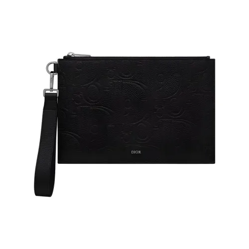 DIOR Клатч из коровьей кожи мужской черный