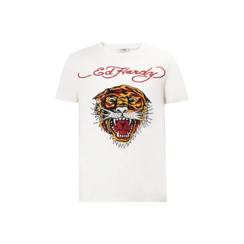 Ed Hardy Белый Унисекс T-рубашки