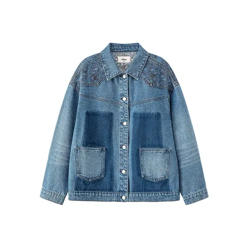 CHUU Темный деним синий женский короткий пиджак