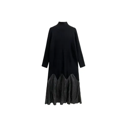 POWXV Длинное платье с длинными рукавами женское