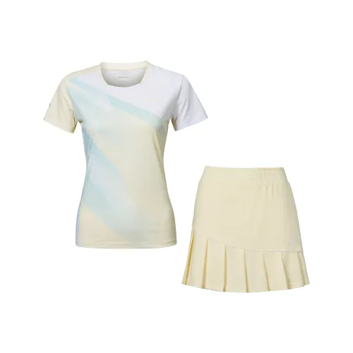 Kawasaki Бадминтон Джерси Спортивный Костюм Женские Кремово-Желтый