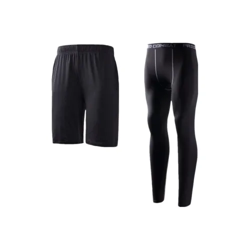 HEISU Черные шорты + брюки мужские повседневные спортивные