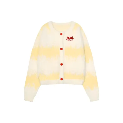 IUNOP Полосы Непринужденный стиль Трикотажная ткань Кардиган Женские