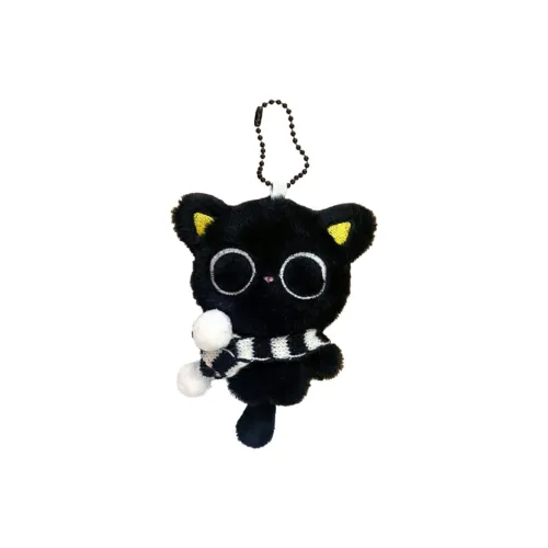Mise Cute Cartoon Очаровательный Черный Кот Плюшевый Брелок 12 см Высота