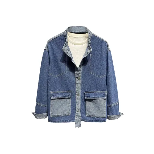 KAIZZGAO Синий Мужской Джинсовые Куртки