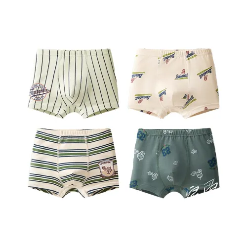 Top Melon 4 пачки Светло-зеленый + Кожа + Кожа + Темно-зеленый Kids Нижнее белье