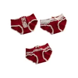 [3 упаковки] Двойной бант кружево + красный бант + кружевной бант