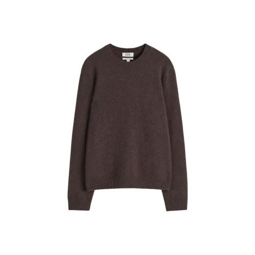 COS Темно-коричневый женский кашемировый свитер