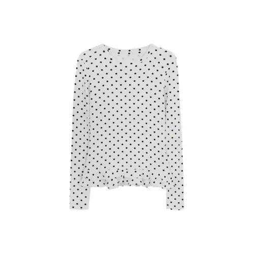 EMDPN Осенний базовый слой корейский стиль комплект дизайн горошек топ женский