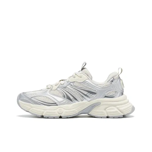 Палладий PALLAEIFFEL Устойчивый к истиранию Низкий Топ Текс-Кроссовки Женские Бежевый Серебряный