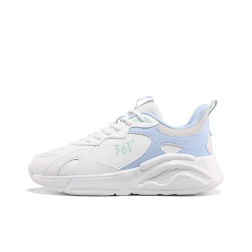 361° Противоскользящий устойчивый к истиранию низкий топ повседневная беговая обувь женская с перьевым белым ледниково-голубой