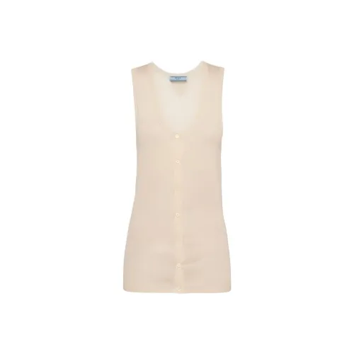 PRADA SS24 Майка Женская Светлый Бежевый