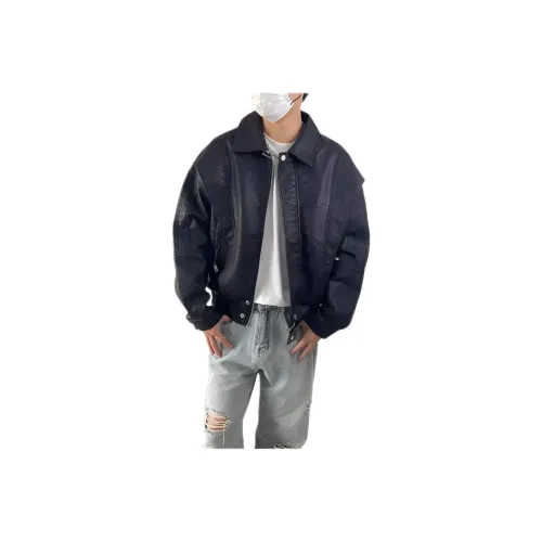 TONYBEAR Мужской Корейский стиль Стильный Повседневный Отложной воротник Кожаная куртка Мужская