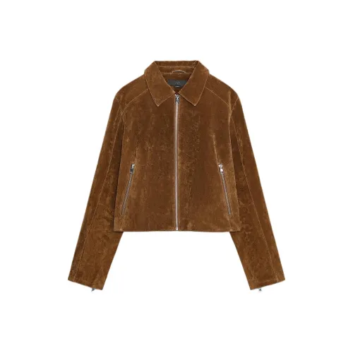 ZARA Whiskey Цвет Женские Кожаные Куртки