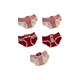 [5-Штук Набор] Красная Клетка 2+Кружево Бант+Двойной Бант Кружево+Бодик Двойной Бант