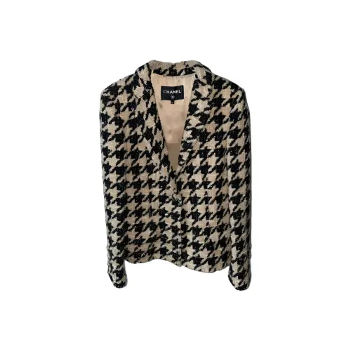 CHANEL Куртки и Пальто Женские Черный Белый