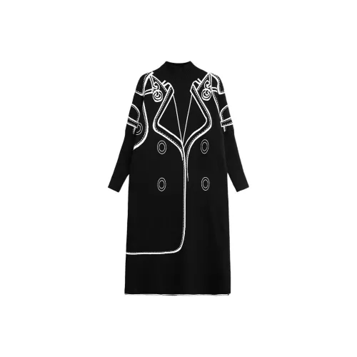 POWXV Длинное платье с длинными рукавами женское