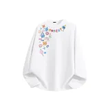 [100% cotton Comfortable] Белый (Большая улыбка Ручная надпись Горловина спереди Этикетка)