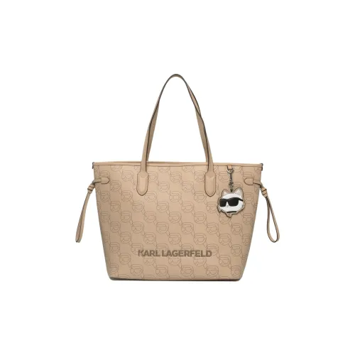 KARL LAGERFELD Полиуретан Плечевая сумка Большая Женская Бежевая