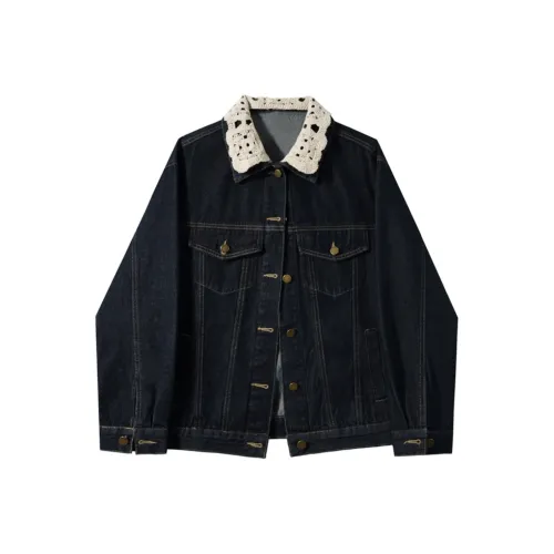 IQC Темно-синий женский джинсовые куртки