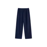 [Полиэстер-Хлопок Прямой Крой Брюки] Темно-Синий (Танг Лев Белый Логотип на Брюках)