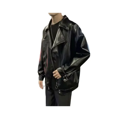 TESTUNG Черный Унисекс Кожаные куртки