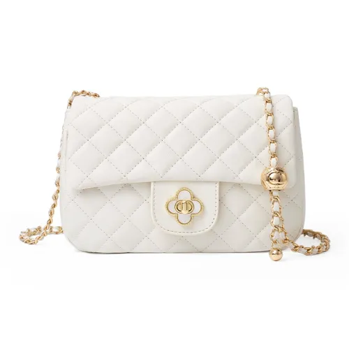 Old Man's Head Коровья кожа Ручная Подмышечная Одно плечо Маленькая сумка Цепочка Сумка через плечо Женская Белая Черная