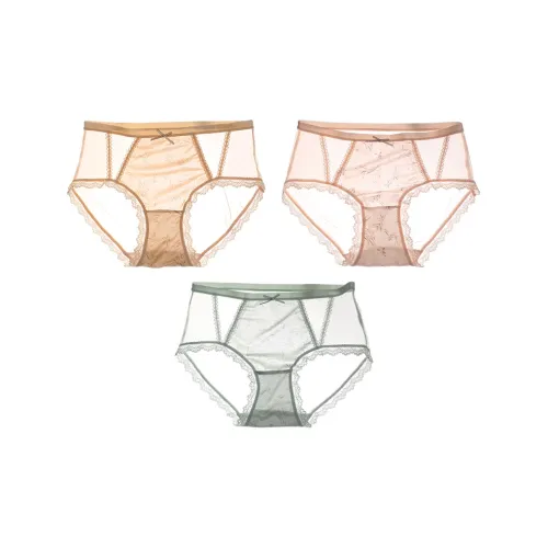 MADALLO [3 упаковки] Кожа + Светло-розовый + Циановый Женские трусики-бикини