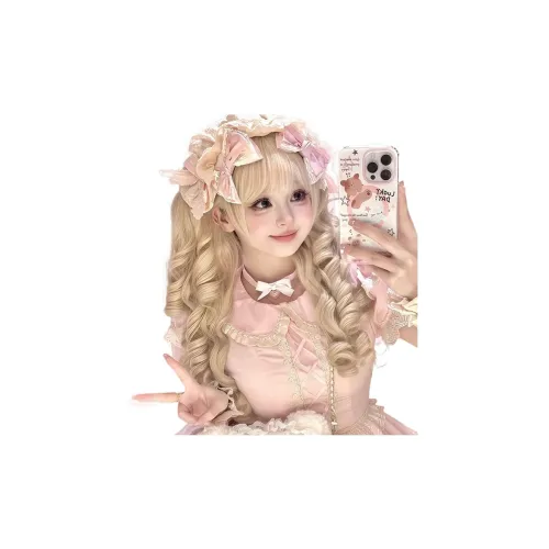 Northward Incline Лолита Белый золотой Кукла LIKE Feel Женская Перука Заколка-краб Съемный Два хвостика Роман Кудрявый