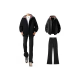 Чёрная куртка + чёрные джинсы